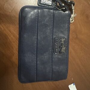 Blue coach wristlet